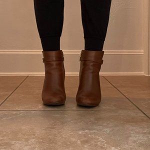 Brown Leather Tory Burch Booties